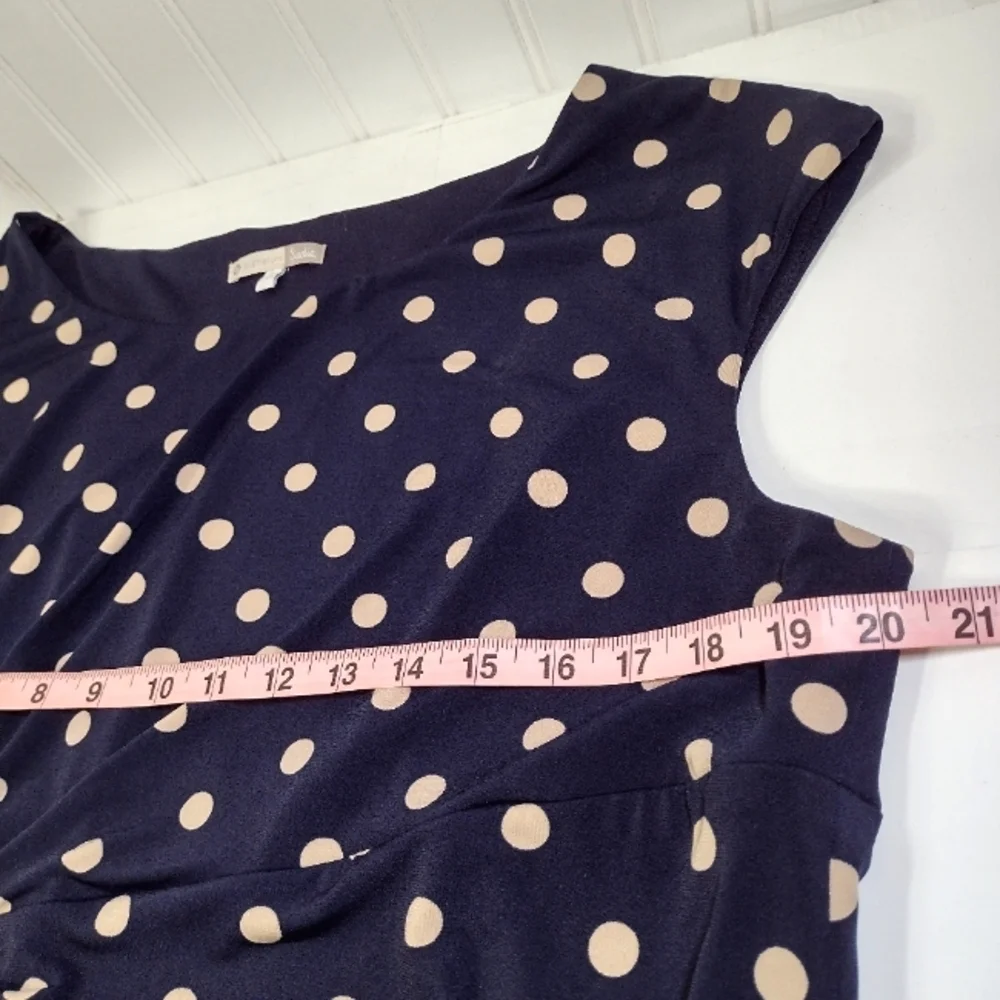 Signature Sadie Women's Classic Polka Dot Navy Dress Size (18)
